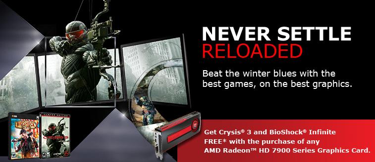 AMD satser med Never Settle Reloaded på å lokke spillere over med titler som ikke er lansert ennå.Foto: AMD