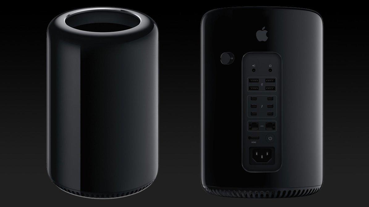 Skal Apple slippe en ny Mac Pro med egenproduserte coprosessor i år? Dette er den eksisterende, sylinderformede Mac Pro-modellen.