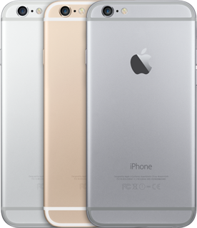 iPhone 6 fås i tre ulike farger.