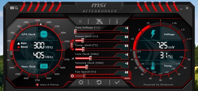I MSI AfterBurner kan du redusere ytelsen til grafikkortet og spare energi, varme og støy, samt faktisk hjelpe gamle spill med å kjøre mer korrekt.