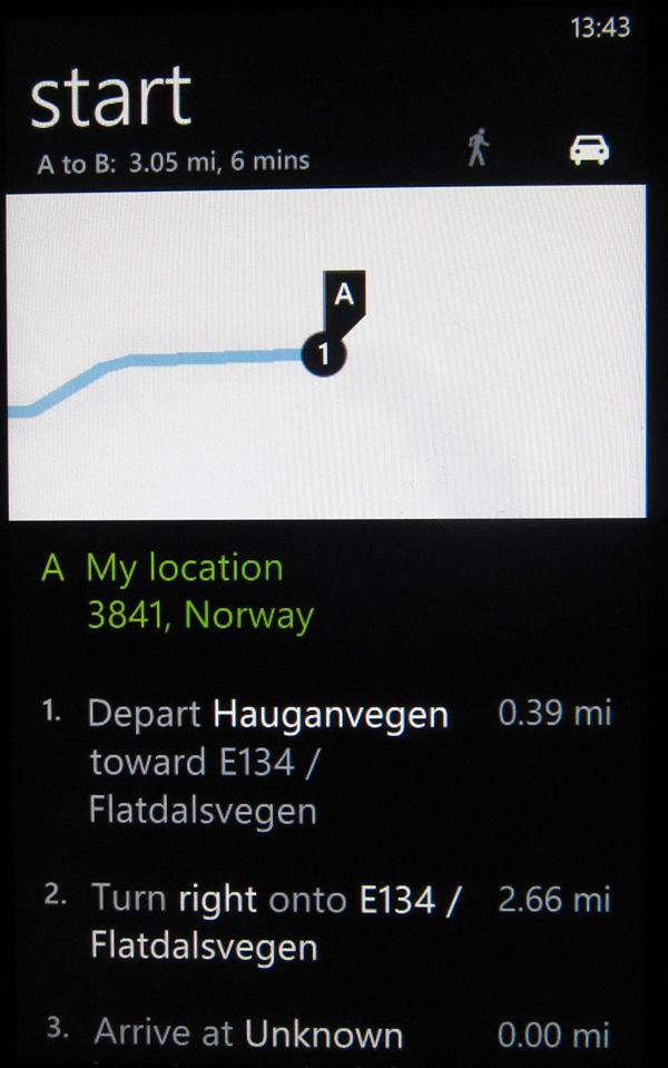 Bing Maps gir deg ruteanvisning.