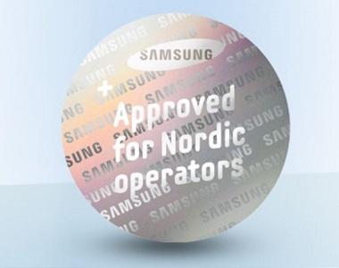 Samsung-mobiler som er godkjent for bruk i Norden vil ha dette merket.