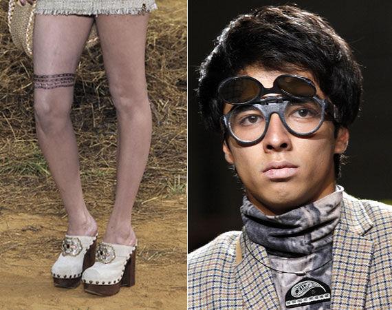TRENDER: Chanel viste en rekke ulik tresko i sin vår-og sommerkolleksjon for 2010. Også briller uten styrke i glassene har vært trendy. Foto: Getty Images