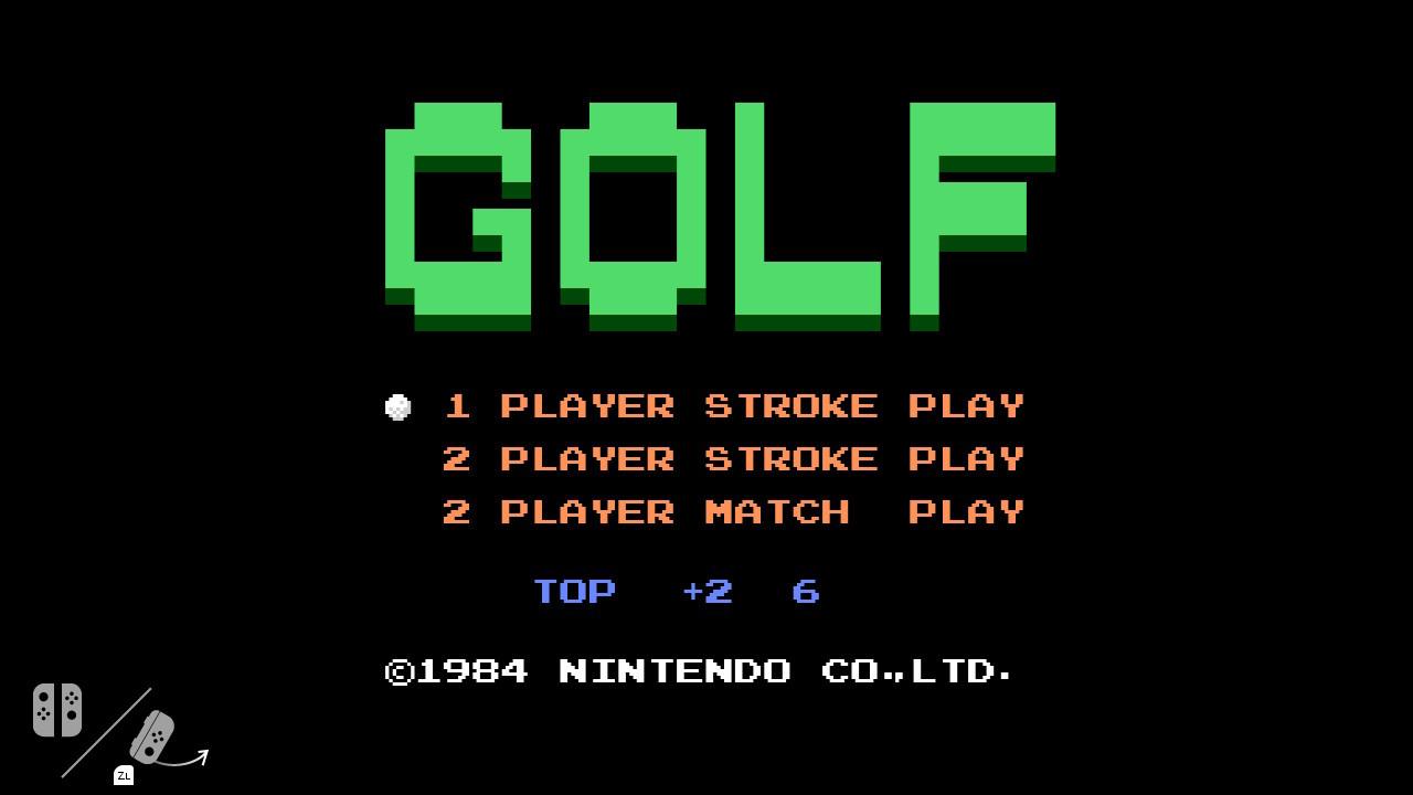 Hovedskjermen til Golf-spillet som er gjemt inne i Nintendo Switch-koden.