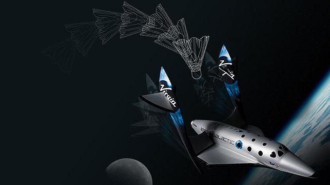 TEORIEN: SpaceShipTwo bremser farten på samme måten som fjærene på en badmingtonball.