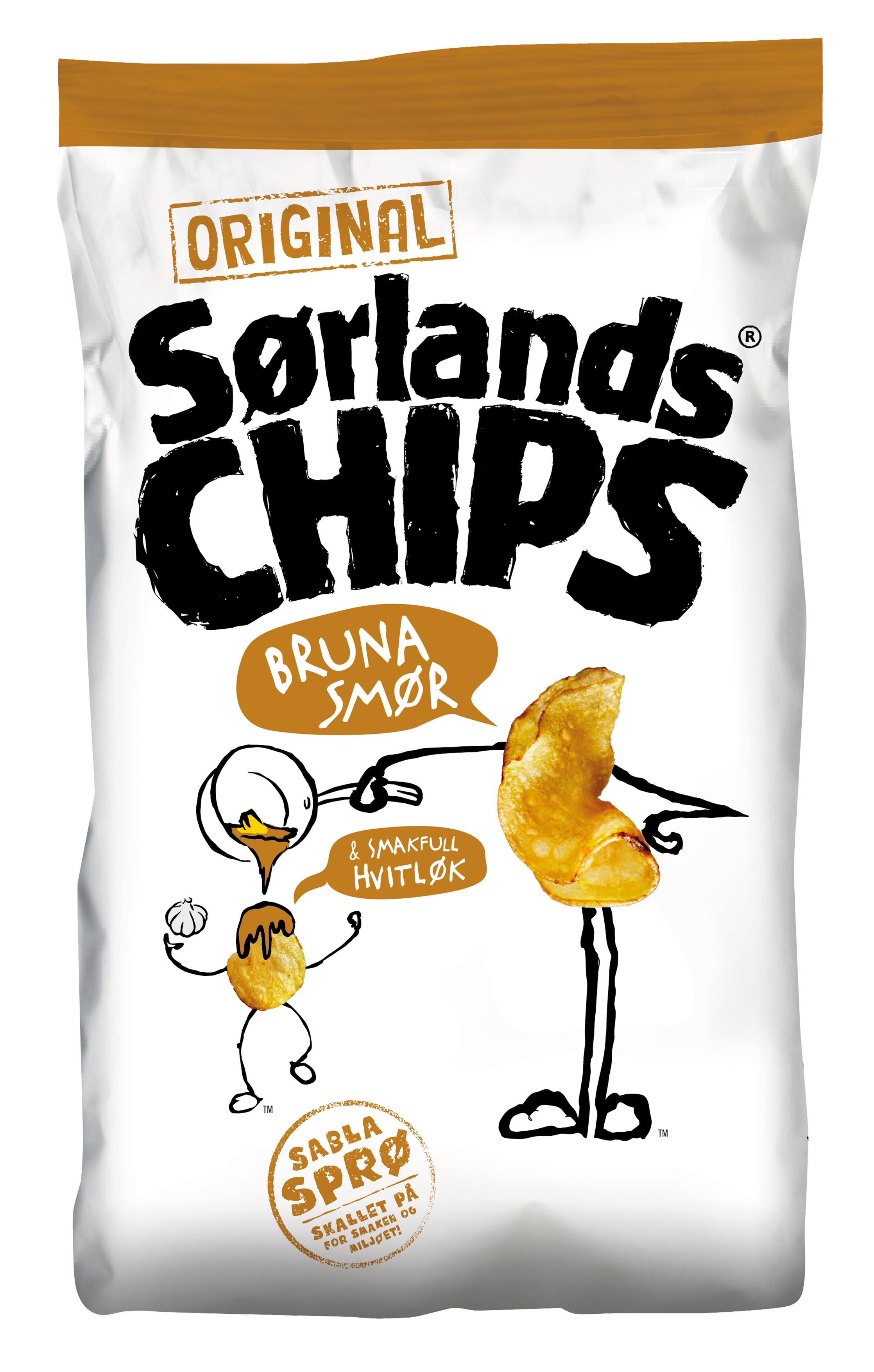 NY SMAK: Tidligere i vinter kom chips med brunet smørsmak i norske butikkhyller. 
