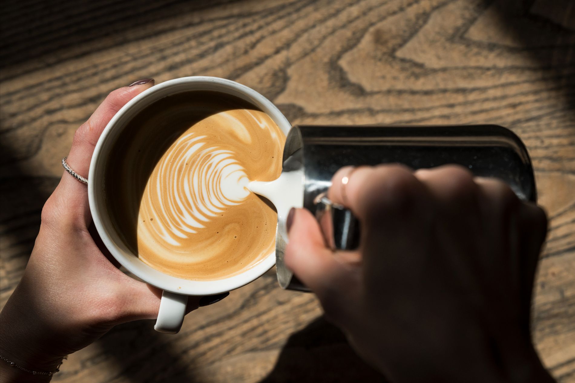 En perfekt kaffe med latte-art
