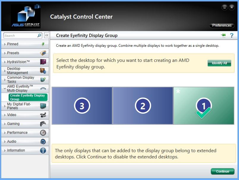 Med AMD Radeon-skjermkort må du åpne Catalyst Control Center, og velge Eyefinity Multi-Display i menyen. Velg hovedskjermen din, og gå videre.