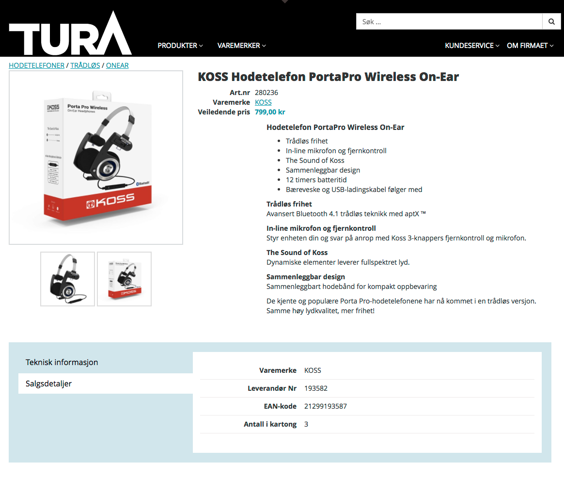 Slik har importør Tura Scandinavia hatt ute informasjon om Porta Pro Wireless i mange uker allerede.