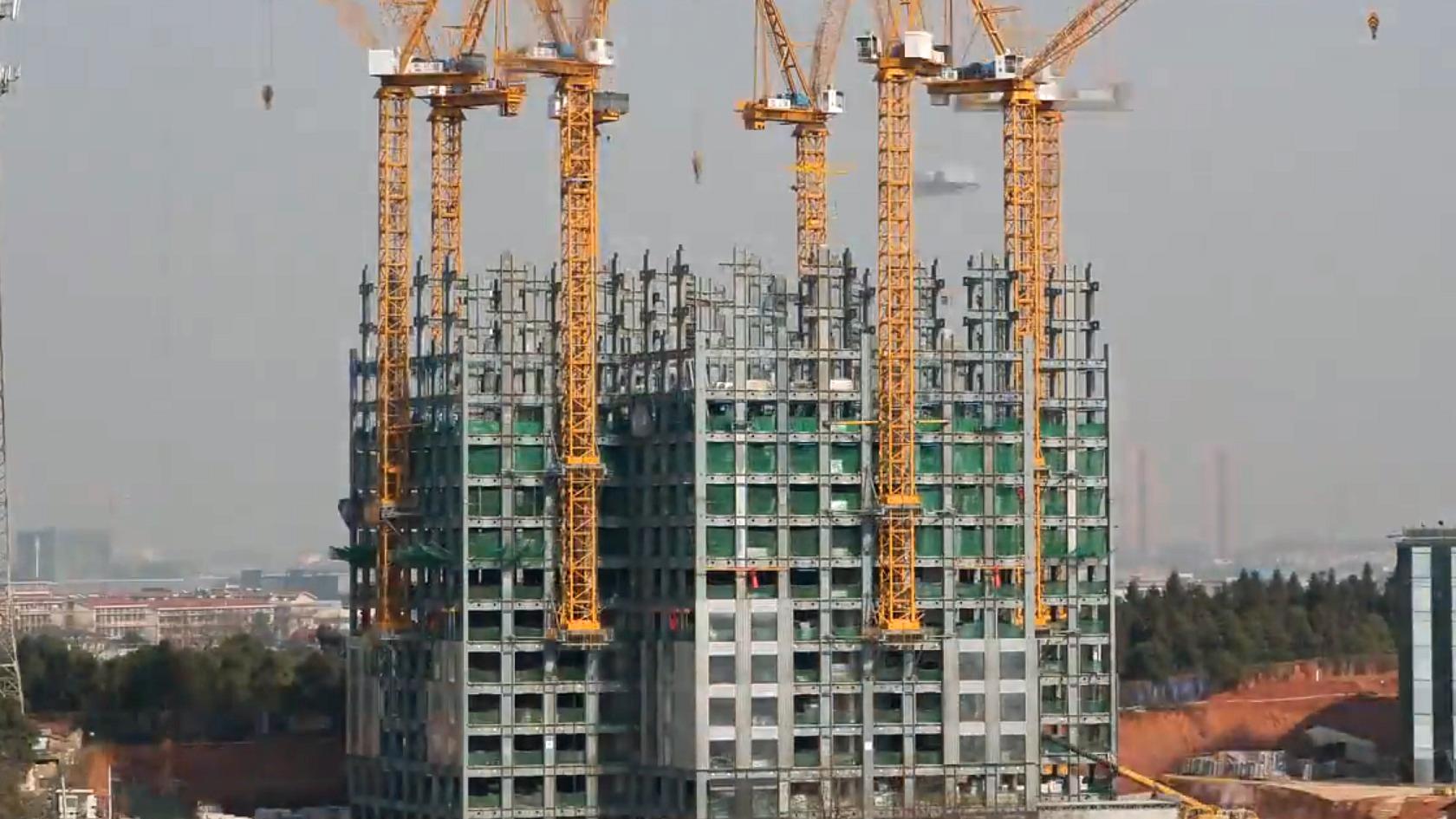 I Kina bygger de en skyskraper på 19 dager