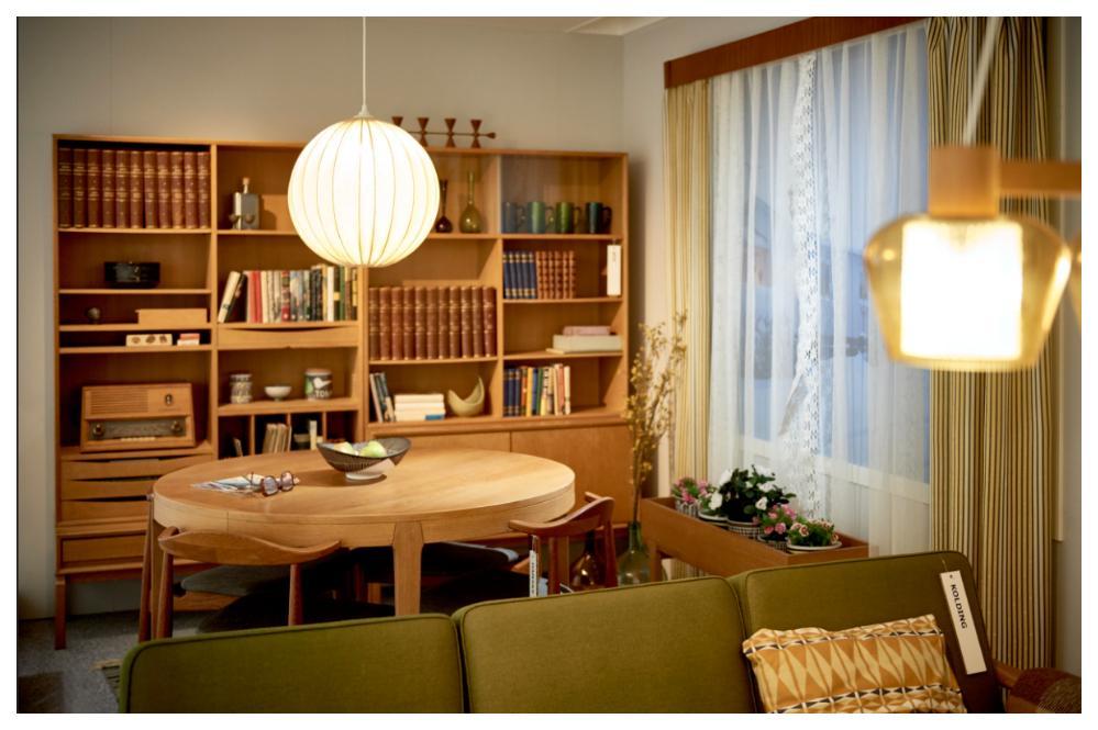 På Ikea museum visas möbler och inredningar ur hela varuhusets historia. Under 60-talet var det ljust mossgrönt och stora bokhyllesystem som gällde!