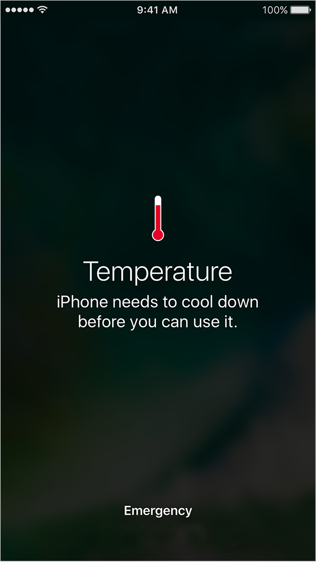 Hvis du utsetter mobilen for mye varme over lengre tid, vil batteriet kunne få varige skader. Bilde: Apple