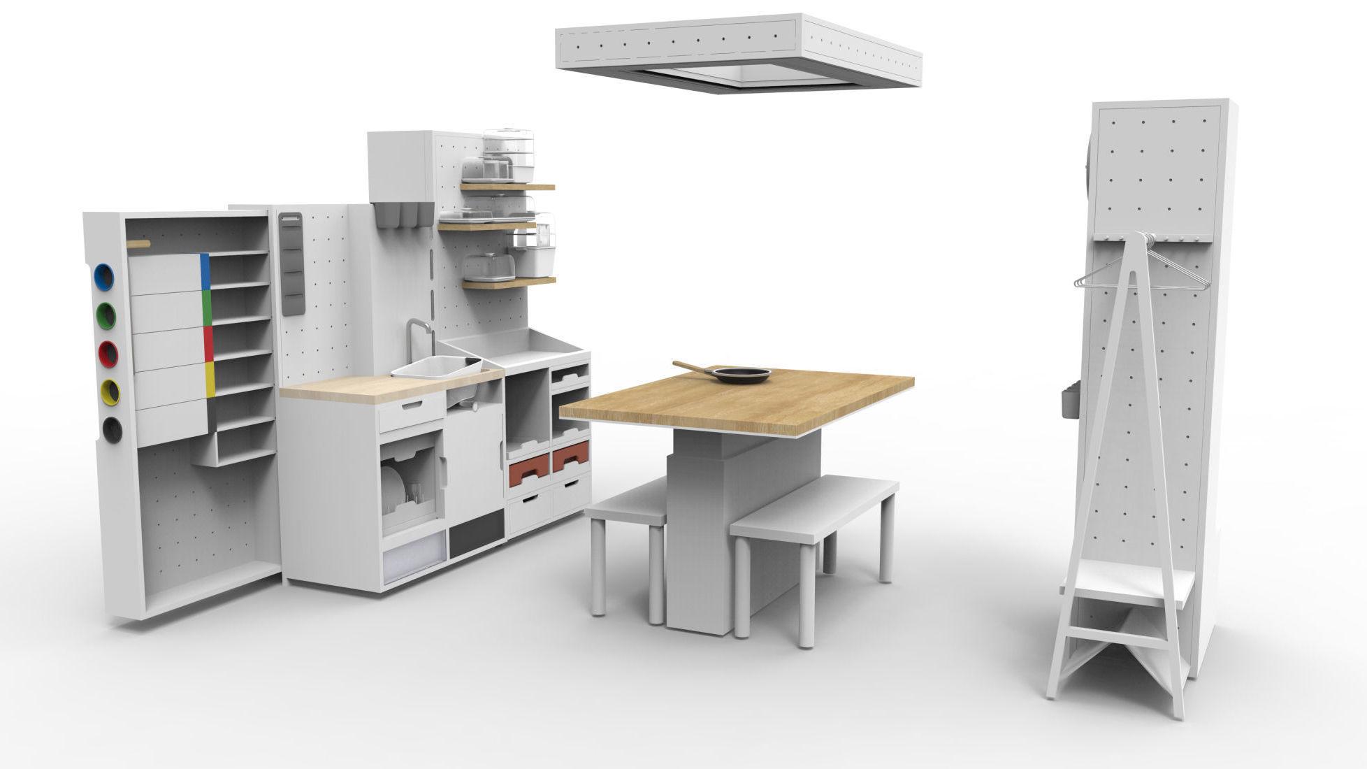 MODERNE: Kjøkkenet, som kun er i planleggingsfasen, har et minimalistisk og moderne utseende. Foto: IKEA