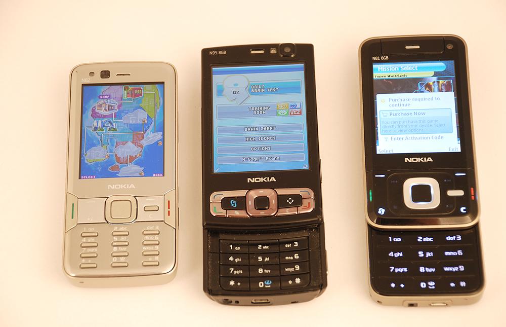 N-gage fungerer på disse tre telefonene og varianter av disse.