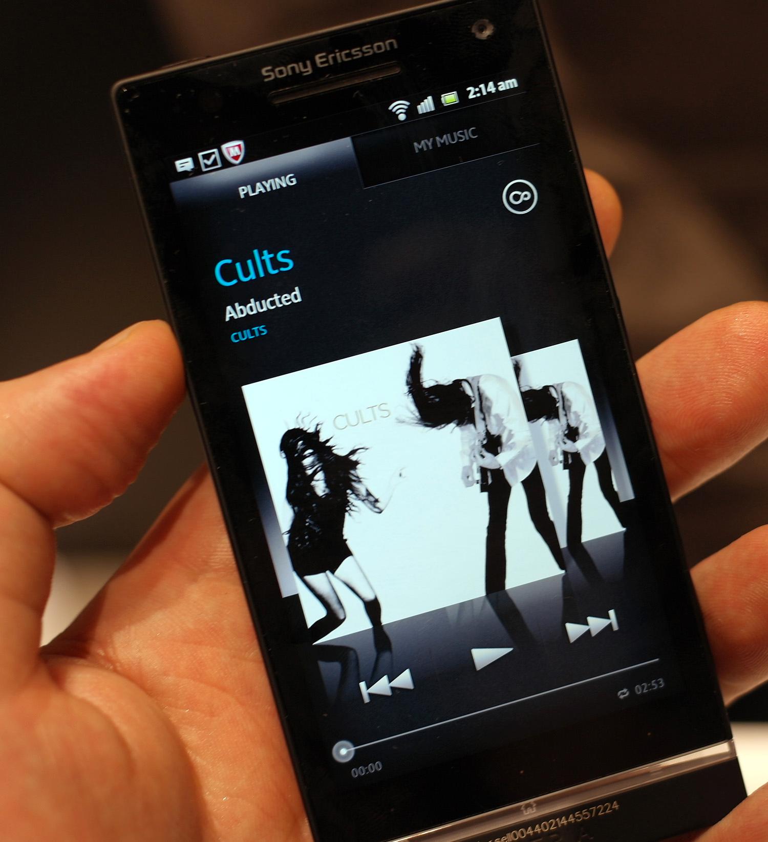 Slik ser musikkspilleren på Xperia S ut.