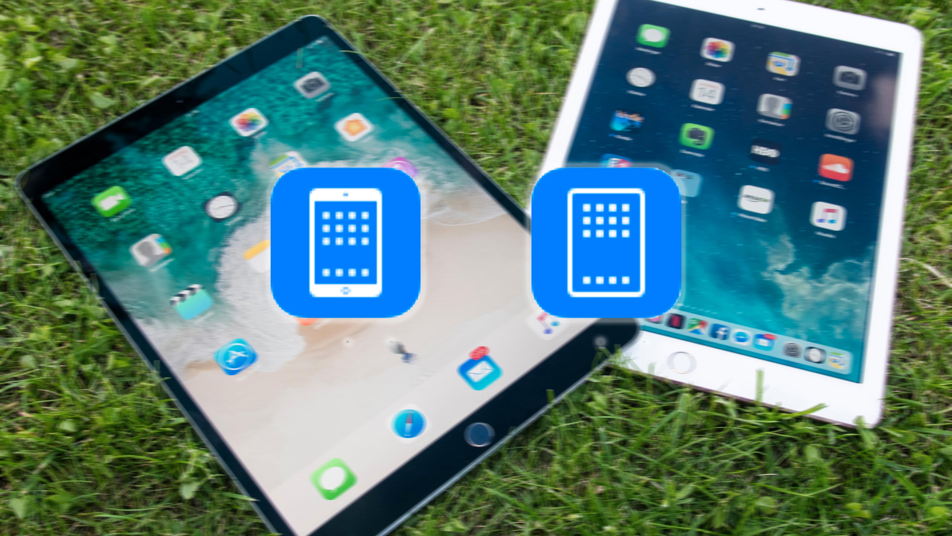Ikonet til høyre dukket opp i en tidligere iOS-versjon. Ikonet til venstre er det nåværende iPad-ikonet.