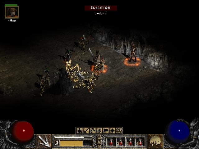 En typisk grotte i Diablo 2
Klikk for større bilde