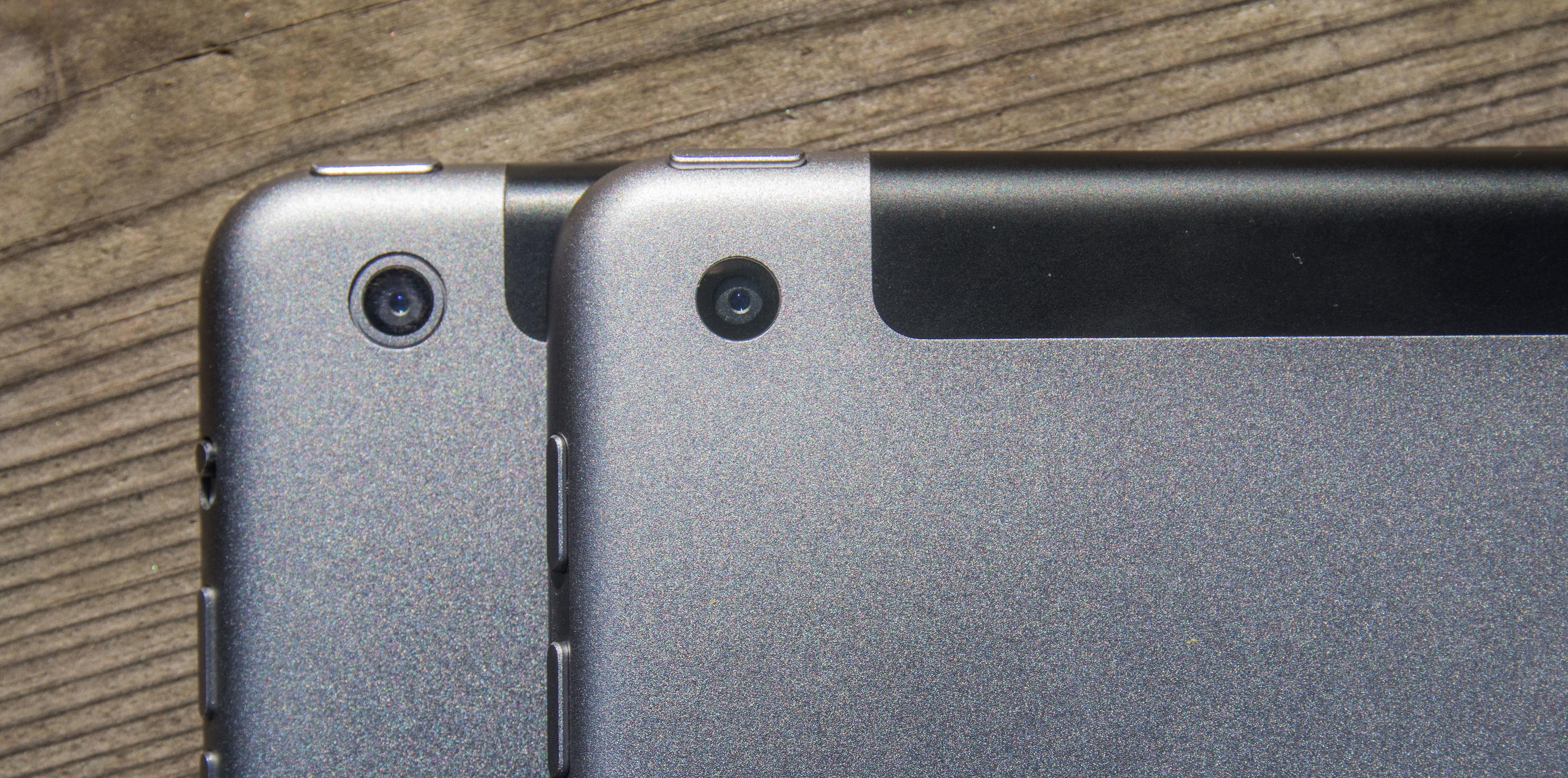 Det er ikke lett å se forskjellen, men den nye iPaden har ingen ring rundt kameraet, slik iPad Air har.