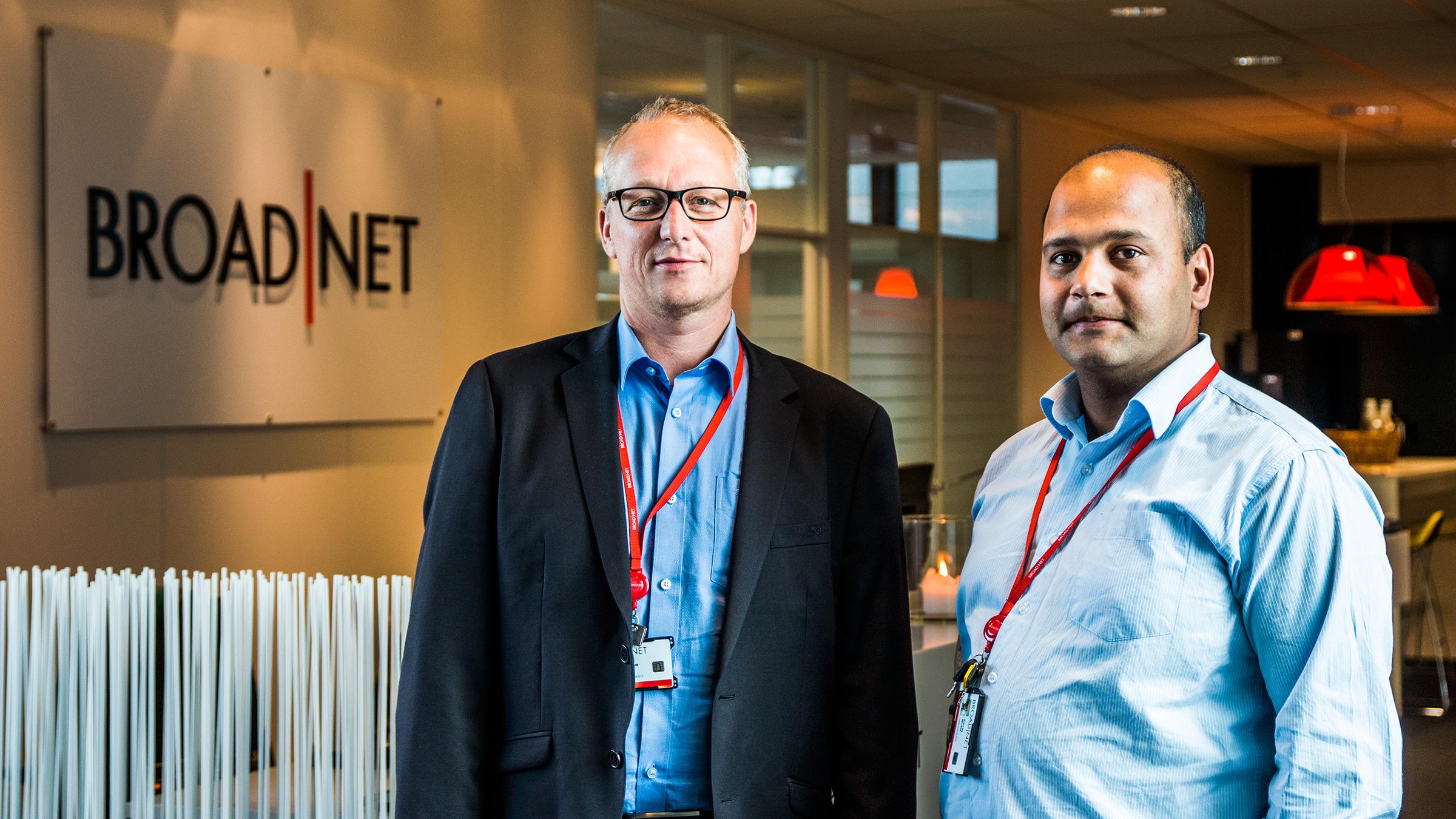 Ole-Andre Naper og Anurag Shukla i Broadnet.Foto: Varg Aamo, Hardware.no