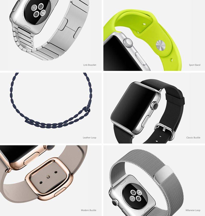Apple har designet et stort antall klokkeremmer til Apple Watch. Foto: Apple