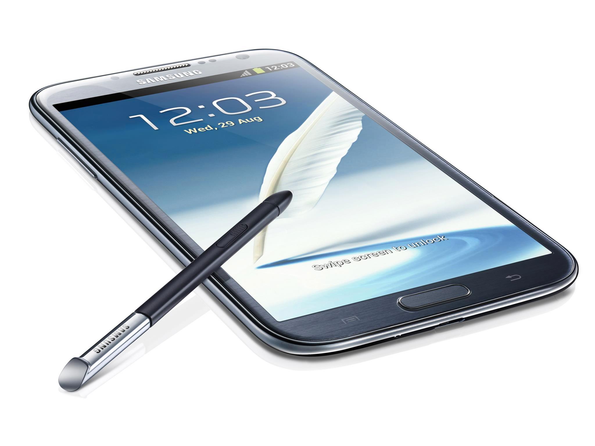 Store telefoner som Samsung Galaxy Note II vil få flere til å droppe kjøp av nettbrett, mener IDC.Foto: Samsung