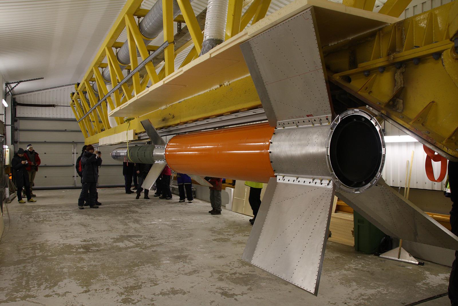 Universitetet i Oslo sin ICI-3-rakett, forløperen til ICI-4 som nå skal brukes. Foto: Tore André Bekkeng, UiO