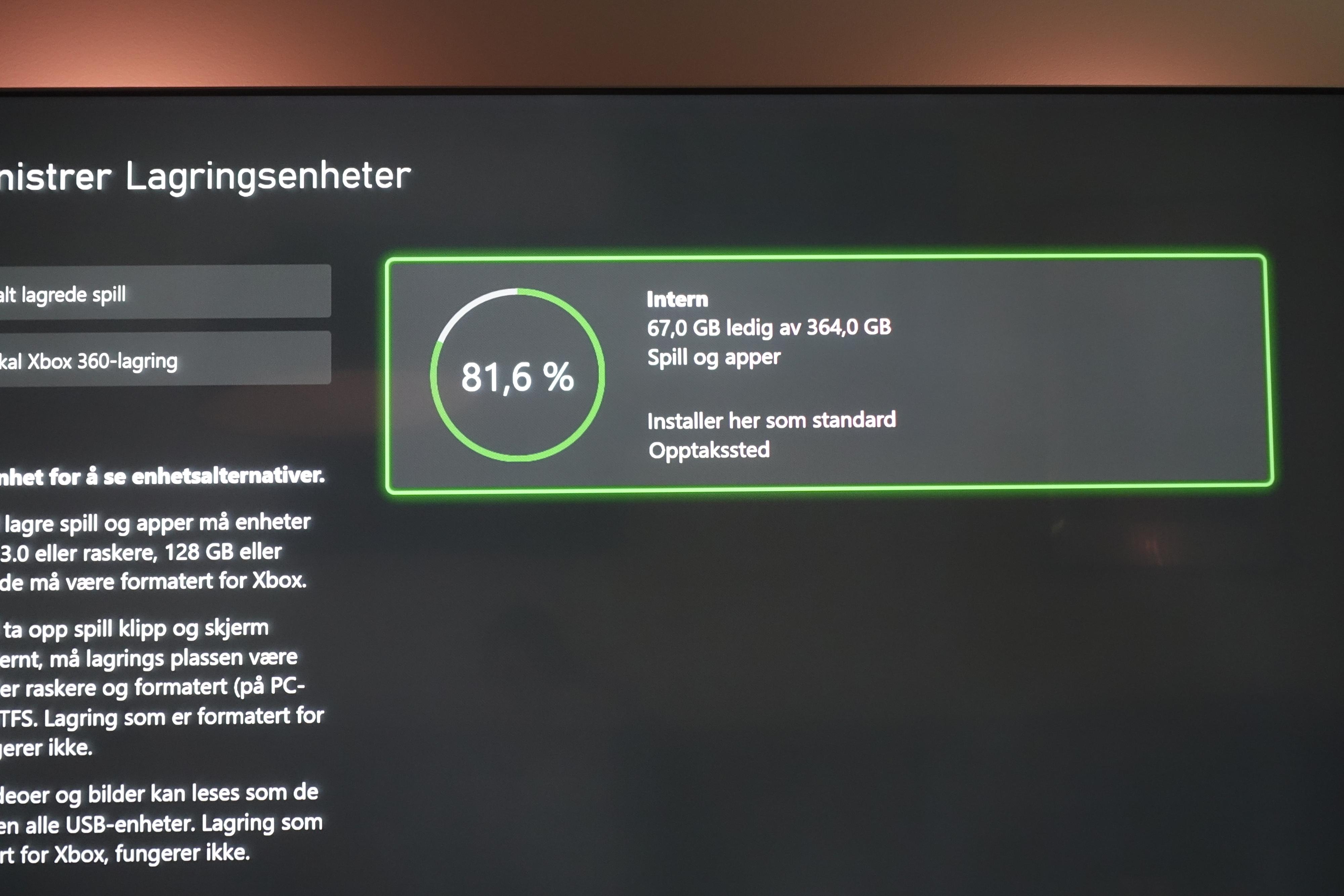 512 GB er i praksis 364 GB på Xbox Series S. 