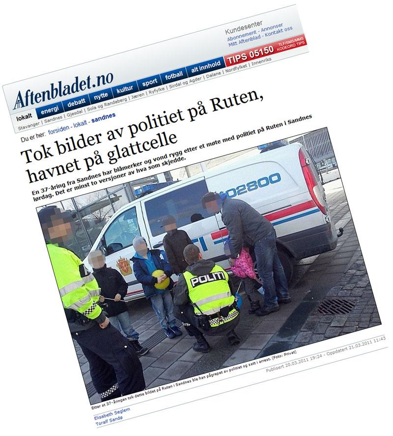 Faksimile fra Aftenbladet.no. Foto: Privat.