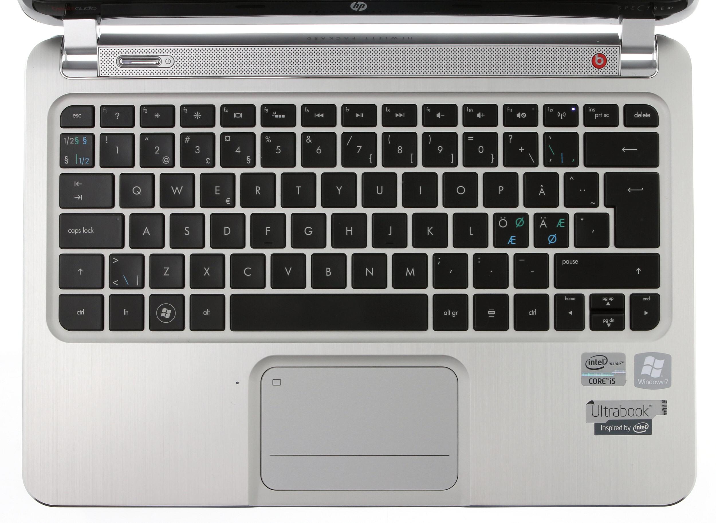 HP Envy Spectre XT har et godt tastatur og god pekeplate med integrerte musetaster.Foto: Vegar Jansen, Hardware.no