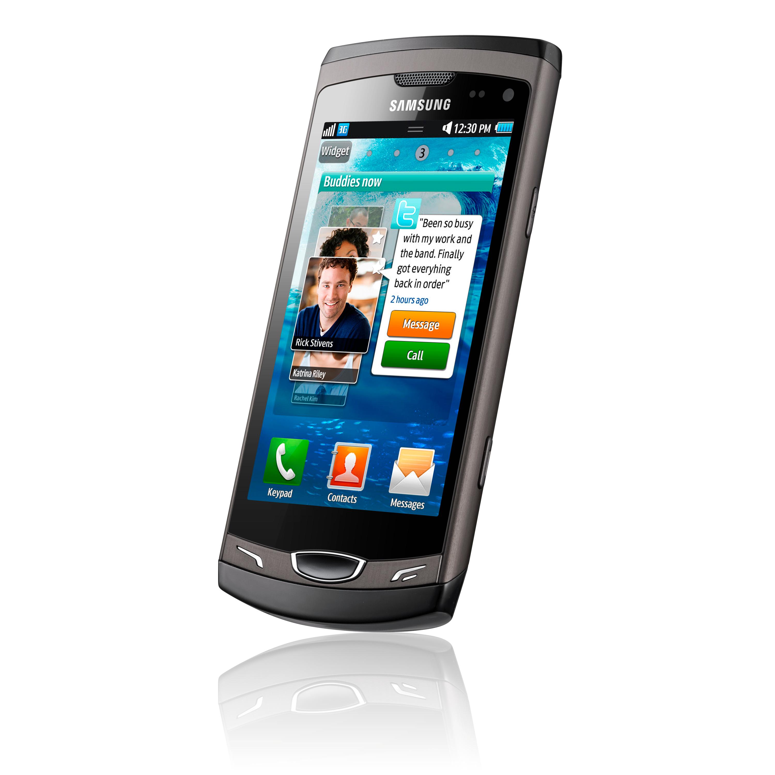 Samsung Wave II er utformet som en vanlig trykkfølsom mobil.