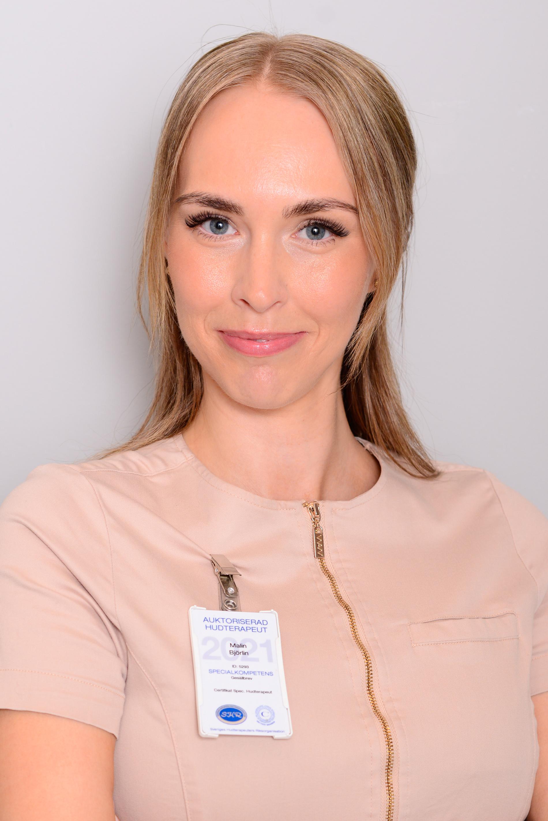 Malin Björlin, auktoriserad hudterapeut och vice ordförande för SHR, Sveriges hudterapeuters riksorganisation.
