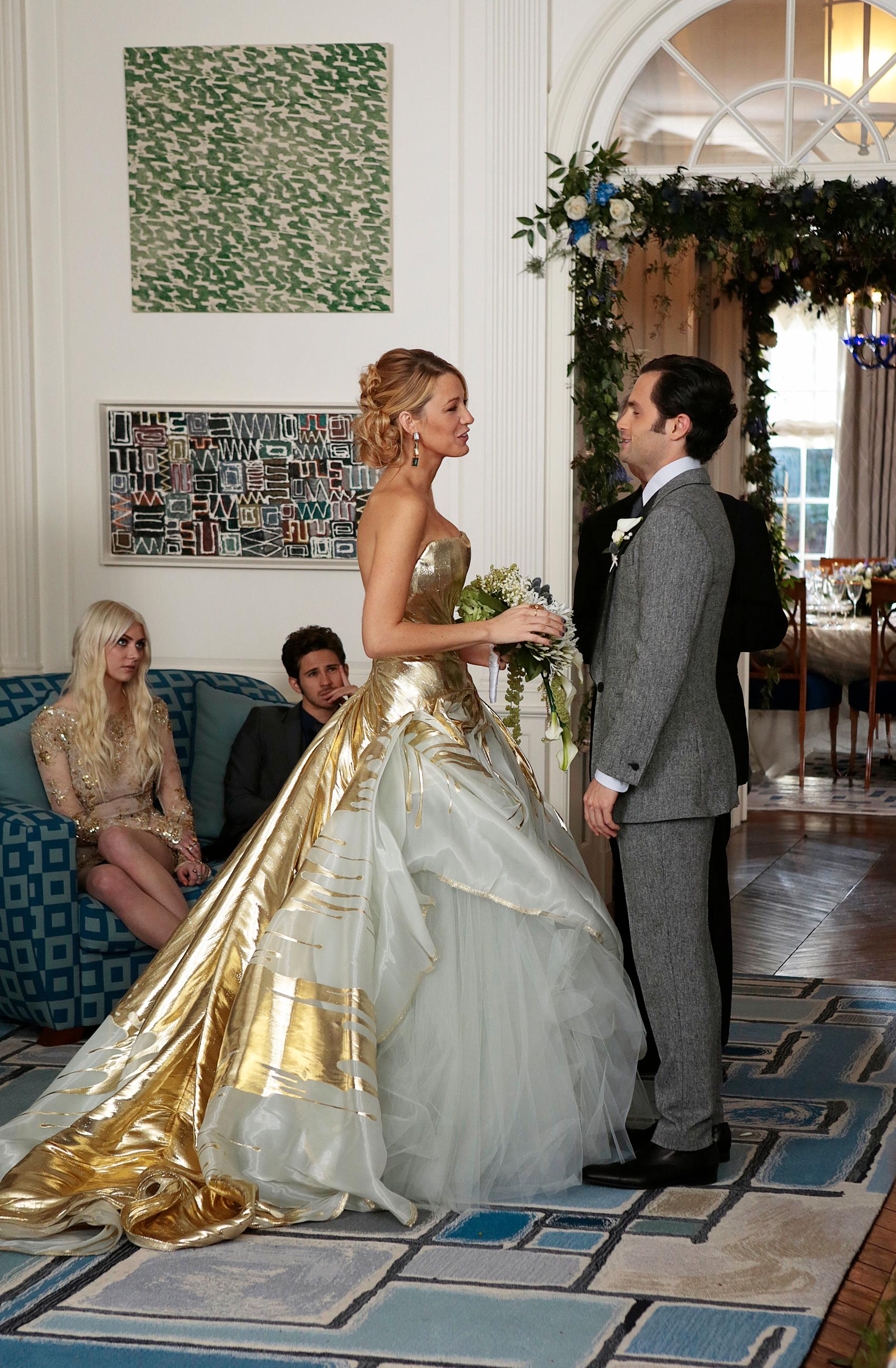 Serena og Dan sitt bryllup rundet av «Gossip Girl». Prinsesse-kjolen sto Georges Chakra Couture bak.