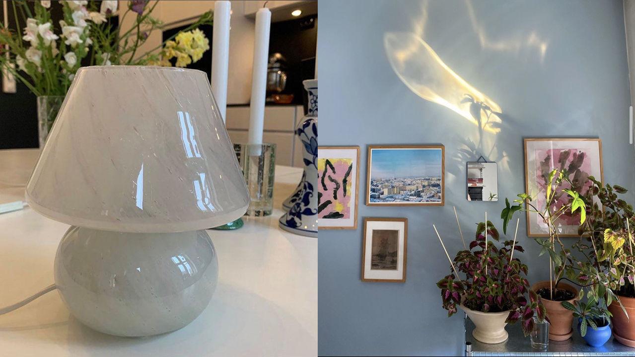 INSTAGRAMFAVORITTER: Lampen fra Murano og planten Coleus pryder flere trendy hjem nå. Foto: Privat/@juliesmatblogg