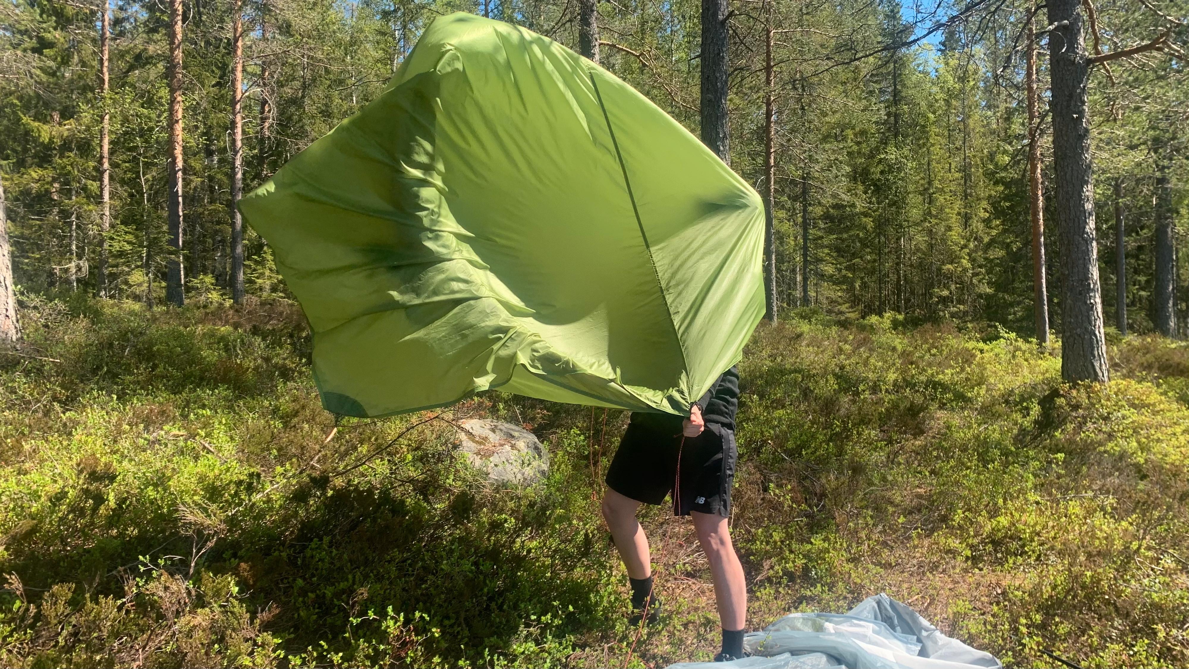 Et klassisk eksempel på «skulle sette opp teltet, men denne vinden».