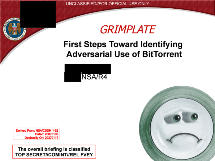 GRIMPLATE-programmet overvåket forsvarsdepartementets ansattes bruk av BitTorrent, men kunne nok enkelt brukes mot andre også.