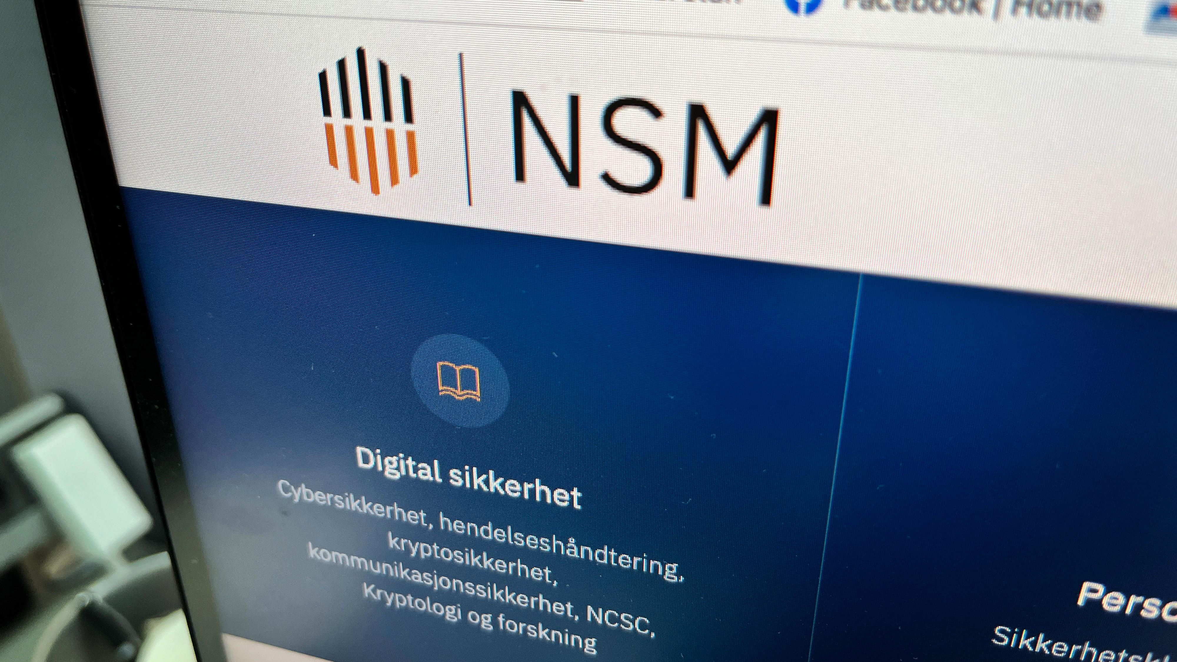 NSMs nettsider var blant dem som var nede mandag formiddag. 
