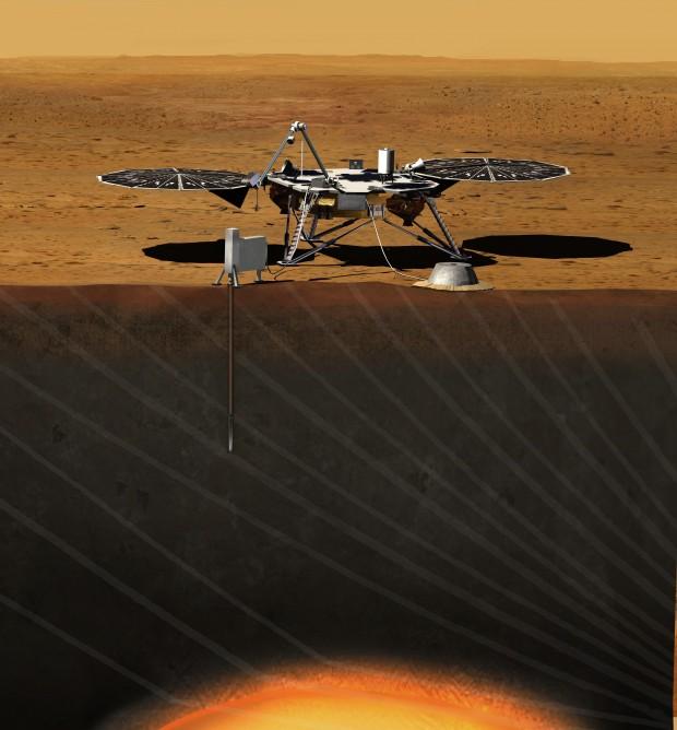 Landingsmodulen Interior Exploration using Seismic Investigations, Geodesy and Heat Transport (InSight).Foto: NASA