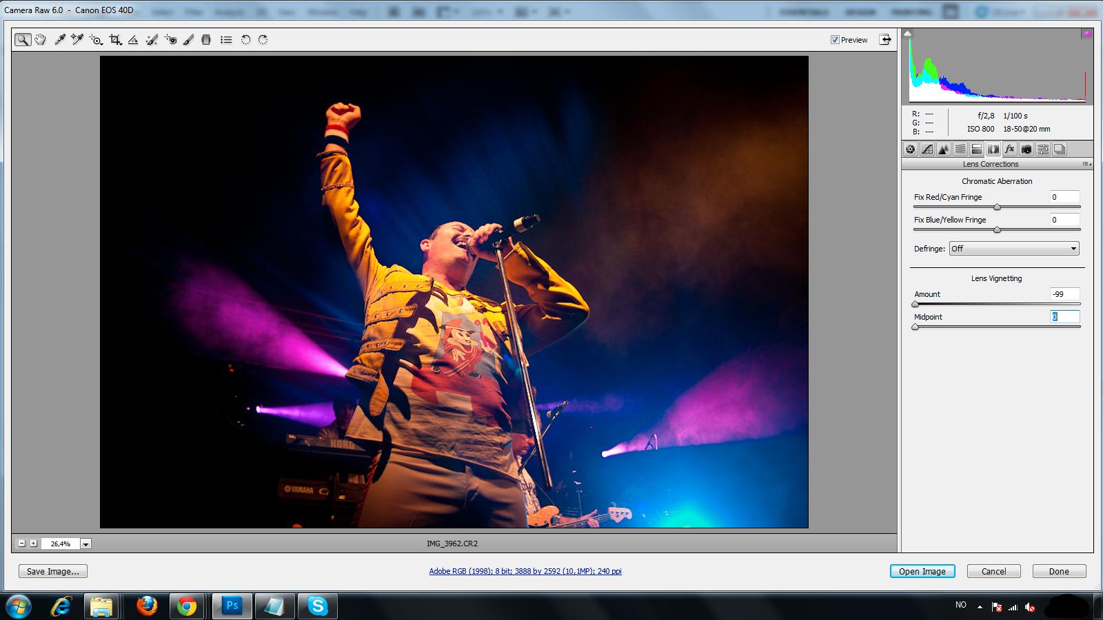 Slik kan det se ut når man jobber med RAW i Photoshop CS5.Foto: Screenshot/Hanna Magnussen Krogvold