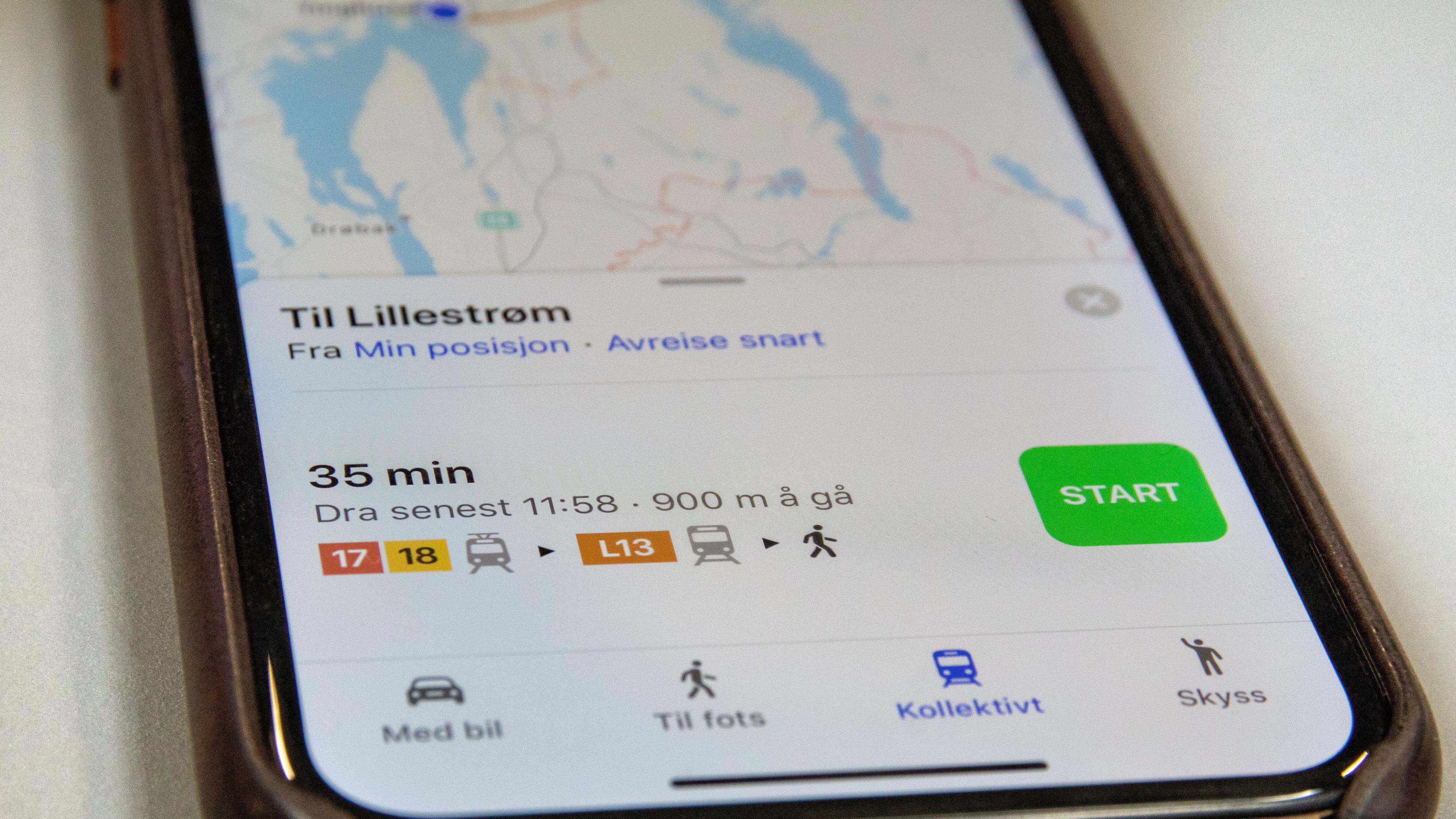 Nå støtter Apple Maps kollektivtransport
