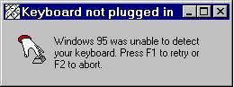 Også Microsoft fremstod som litt korttenkte. Her som en skjermdump fra Windows 95.