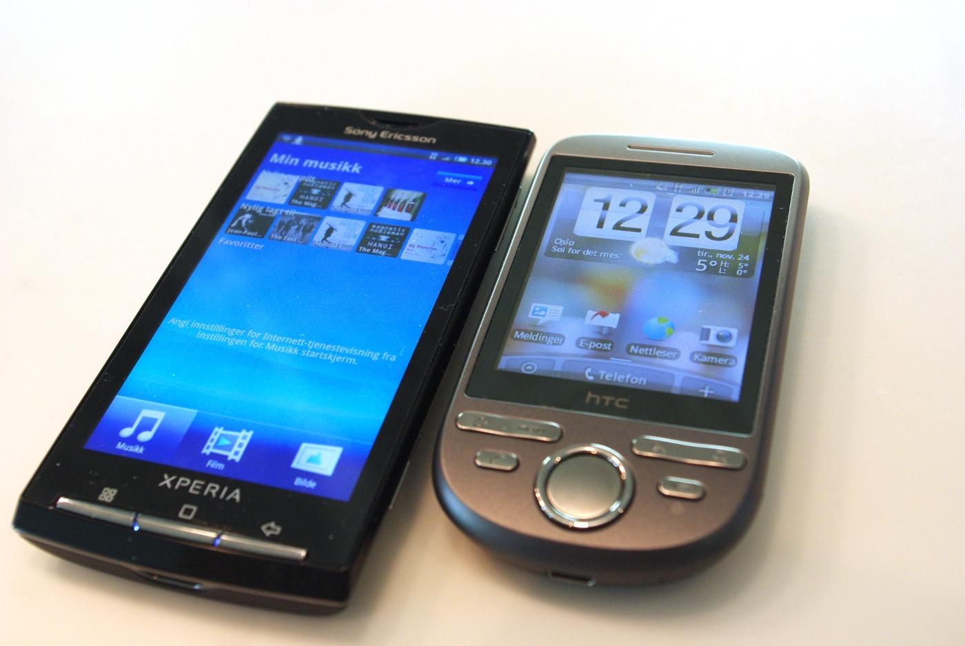 Større enn HTC Tattoo er den, men ikke langt unna Iphone.