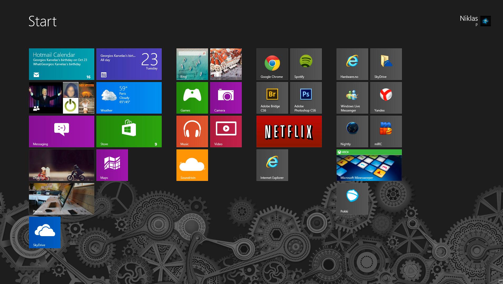 Startskjermen i Windows 8.Foto: Hardware.no