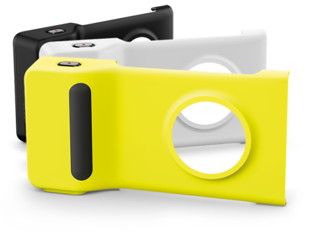 Slik ser kameragrepet med innebygget batteri ut til Nokia Lumia 1020. Foto: Microsoft