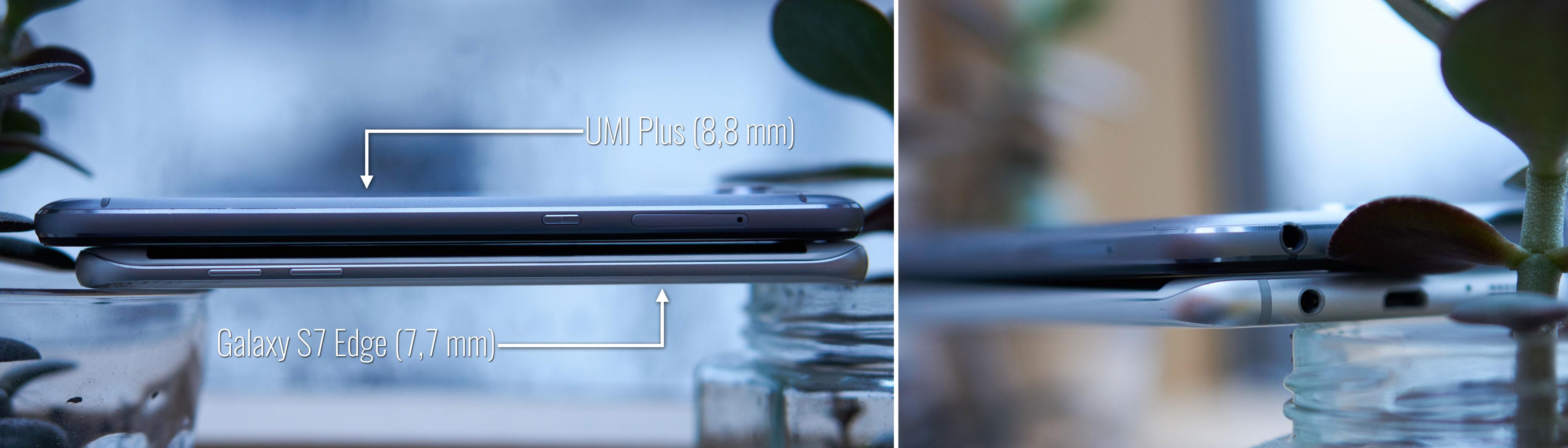 UMi Plus sammenlignet med Galaxy S7 Edge.