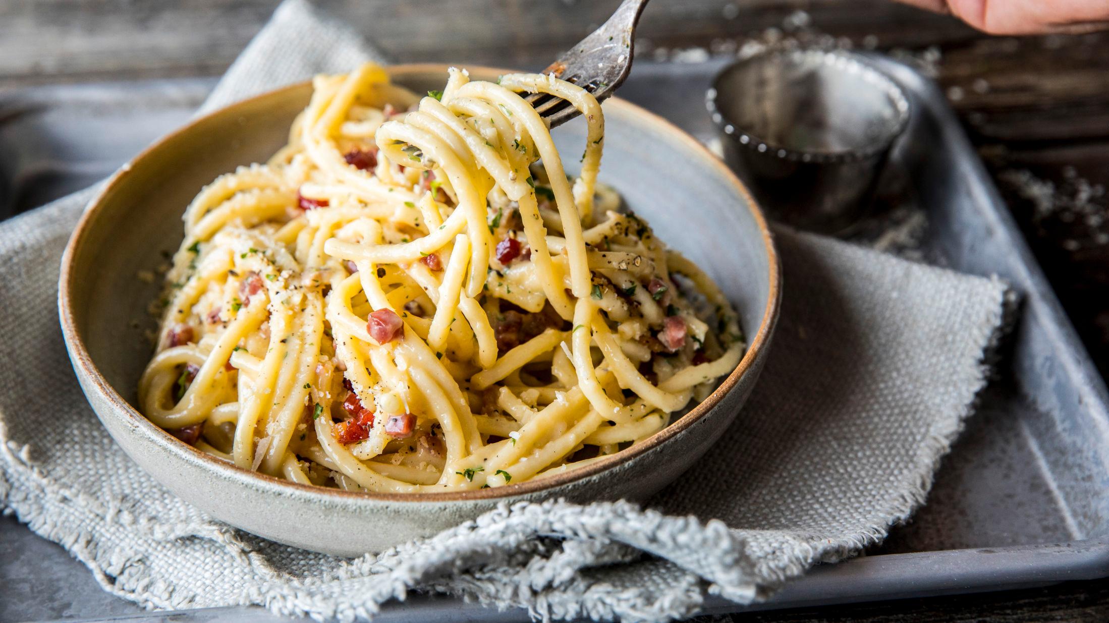 SIKKER VINNER: Prøv deg på en pasta carbonara neste gang. Foto: Sara Johanessen