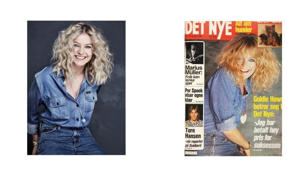 80-TALLET: Store krøller og stramme jeans som i 80-årene. 
Foto: Truls Qvale (Det Nye)/Faksimile Det Nye