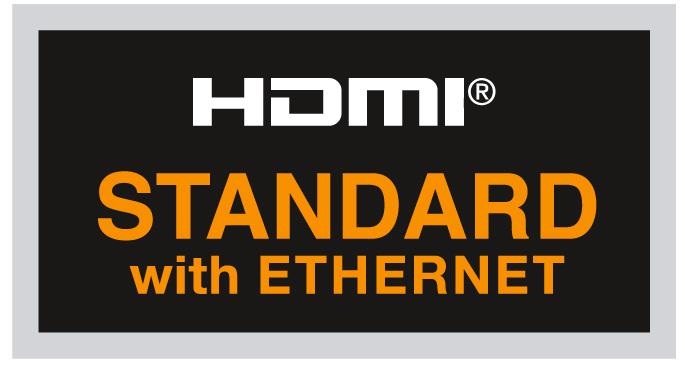Standard med Ethernet.Foto: www.hdmi.org, All Rights Reserved