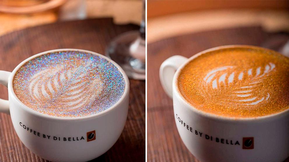 GLITTER: På Instagram har bilder av diamant- og gull-cappuccinoen fra Australia tatt av. Foto: Coffee by Di Bella