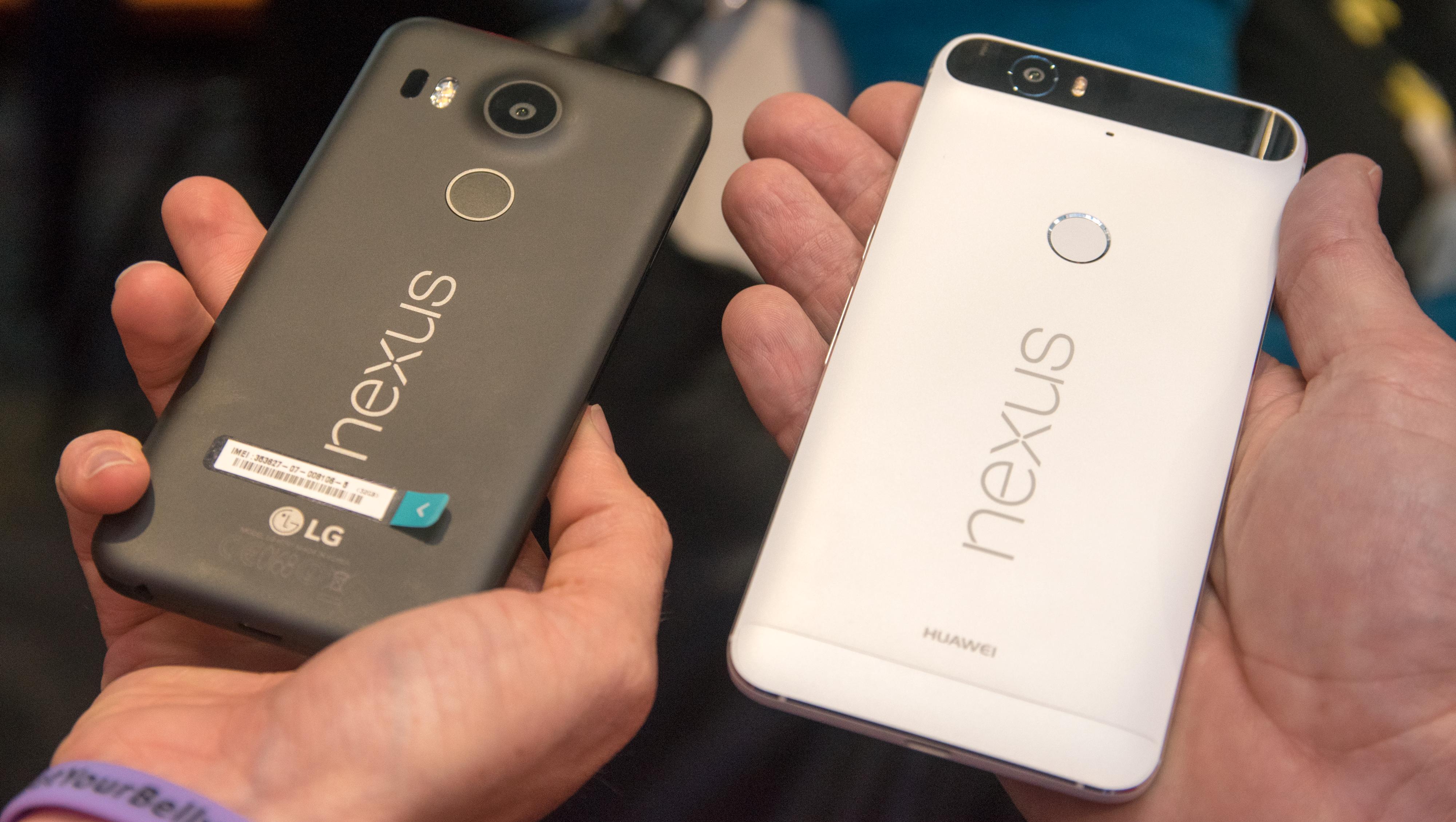 Nexus 5X til venstre og Nexus 6P til høyre. Foto: Finn Jarle Kvalheim, Tek.no