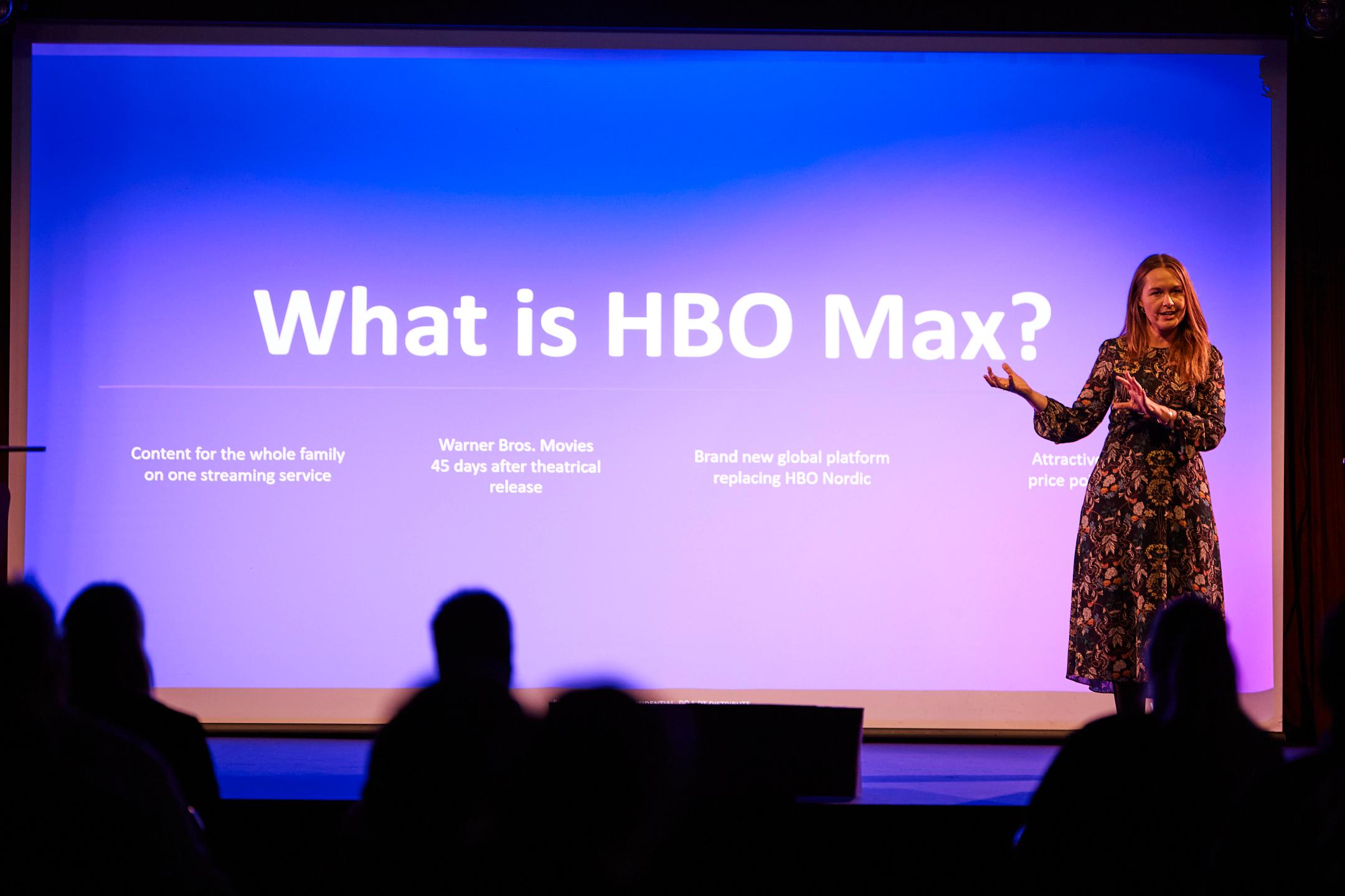 Christina Sulebakk, General Manager, HBO Max EMEA, presenterte den nye strømmetjenesten på et arrangement i Oslo.